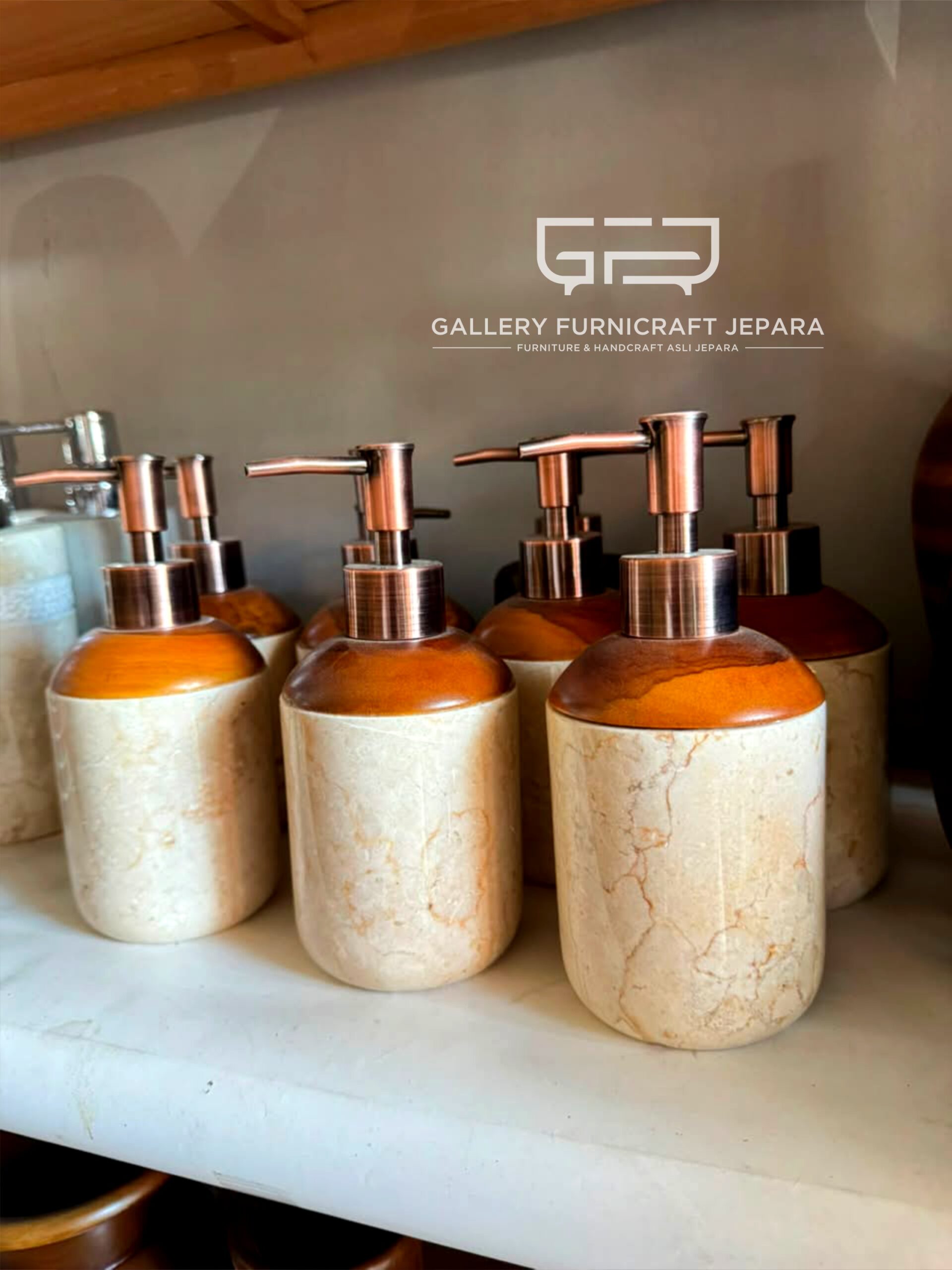 Botol Dispenser Sabun Cair Marmer Kayu 8x18 Kamar Mandi Hotel Villa Aesthetic